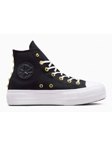 Πάνινα παπούτσια Converse Chuck Taylor All Star Lift χρώμα: μαύρο, A05453C