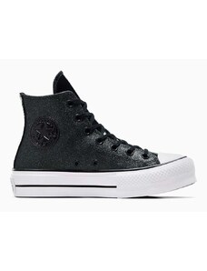 Πάνινα παπούτσια Converse Chuck Taylor All Star Lift χρώμα: μαύρο, A05436C