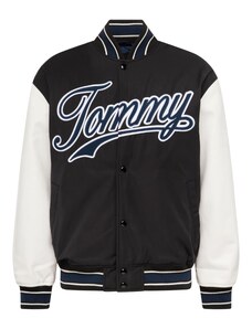 Tommy Jeans Φθινοπωρινό και ανοιξιάτικο μπουφάν σκούρο μπλε / μαύρο / λευκό