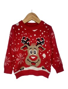 Miniworld Χριστουγεννιάτικο πλεκτό πουλοβεράκι 'Rudolph'