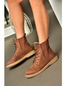 Fox Shoes R374961902 Tan Women's Classic Suede Boots with Elastic Sides
