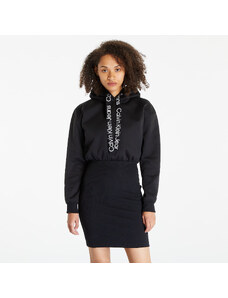 Φορέματα Calvin Klein Jeans Logo Tape Hooded Sweatshirt Dress Black