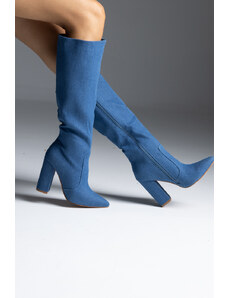 LOVEFASHIONPOINT Μπότες Γυναικείες Μπλε Τζιν