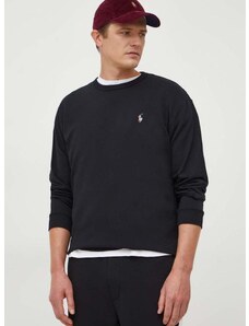 Βαμβακερή μπλούζα με μακριά μανίκια Polo Ralph Lauren χρώμα: μαύρο