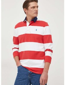 Βαμβακερή μπλούζα με μακριά μανίκια Polo Ralph Lauren χρώμα: κόκκινο