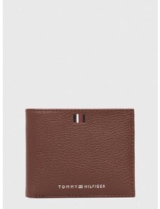 Δερμάτινο πορτοφόλι Tommy Hilfiger ανδρικά, χρώμα: καφέ