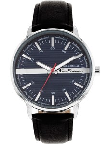 BEN SHERMAN The Originals - BS070B, Silver case with Black Leather Strap