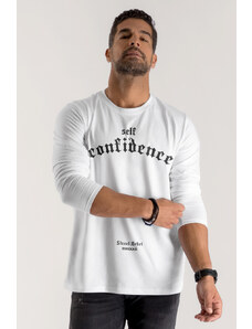 UnitedKind Self Confidence, Long Sleeve Μπλούζα σε λευκό χρώμα