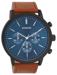 OOZOO Timepieces - C11202, Black case with Brown Leather Strap