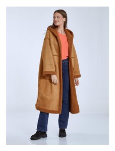 Celestino Μακρύ παλτό με σουέντ όψη καμηλο για Γυναίκα