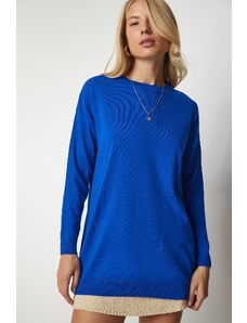 Happiness İstanbul Γυναικείο μπλε πουλόβερ με λαιμόκοψη πληρώματος