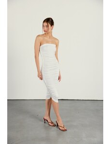 VATKALI Limited Edition Ντραπέ Φόρεμα Λευκό