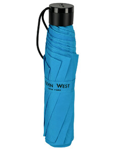 Ομπρέλα Βροχής σπαστή χειροκίνητη Kevin West 1460-105-Μπλε Ανοιχτό
