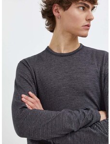 Βαμβακερή μπλούζα με μακριά μανίκια Marc O'Polo DENIM χρώμα: μαύρο