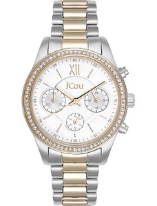 JCOU Valerie Crystals Chronograph - JU19069-2, Silver case with Stainless Steel Bracelet