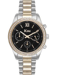 JCOU Valerie Crystals Chronograph - JU19069-4, Silver case with Stainless Steel Bracelet