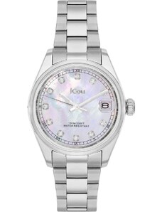 JCOU Serenity Crystals - JU19068-1, Silver case with Stainless Steel Bracelet