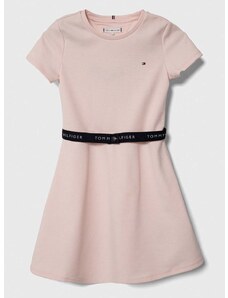 Παιδικό φόρεμα Tommy Hilfiger χρώμα: ροζ