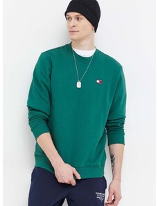 Βαμβακερή μπλούζα Tommy Jeans χρώμα: πράσινο