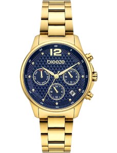 BREEZE Enigma Dual Time - 212431.3, Gold case with Stainless Steel Bracelet