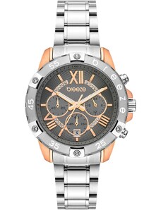 BREEZE Spectacolo Crystals Chronograph - 712441.5, Silver case with Stainless Steel Bracelet