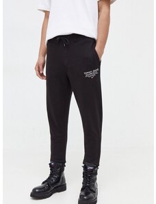 Βαμβακερό παντελόνι Tommy Jeans χρώμα: μαύρο