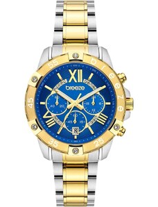 BREEZE Spectacolo Crystals Chronograph - 712441.3, Gold case with Stainless Steel Bracelet