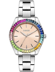 BREEZE Prismatic Crystals - 612411.4 Silver case with Stainless Steel Bracelet