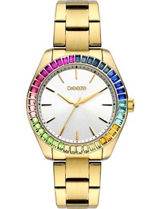 BREEZE Prismatic Crystals - 212411.7, Gold case with Stainless Steel Bracelet