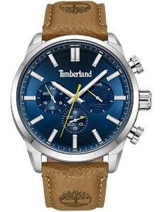 TIMBERLAND HENNIKER II - TDWGF0028702, Silver case with Brown Leather Strap