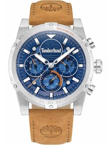 TIMBERLAND SHERBROOK - TDWGF0009404, Silver case with Brown Leather Strap