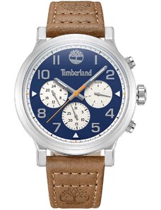 TIMBERLAND PANCHER - TDWGF0028904, Silver case with Brown Leather Strap
