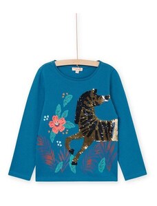 DPAM Παιδική Μακρυμάνικη Μπλούζα για Κορίτσια Blue Zebra - ΜΠΛΕ
