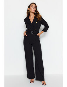 Trendyol Belted Double Breasted Collar Woven Jumpsuit