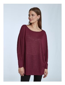 Celestino Oversized μπλούζα λεπτής πλέξης μπορντο για Γυναίκα