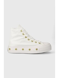Πάνινα παπούτσια Converse Chuck Taylor All Star Lift χρώμα: άσπρο, A06787C