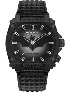 POLICE X BATMAN Forever Limited Edition - PEWGD0022601, Black case with Black Leather Strap