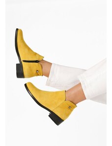 Zapatos Γυναικεία δερμάτινα μποτάκια Dalea V5 Κιτρινα