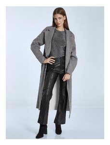 Celestino Μονόχρωμο παλτό με ζώνη γκρι για Γυναίκα