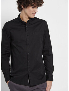 Funky Buddha ανδρικό πουκάμισο μαύρο FBM008-003-05-black
