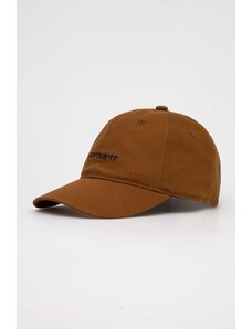 Βαμβακερό καπέλο του μπέιζμπολ Carhartt WIP χρώμα καφέ I028876.1QBXX