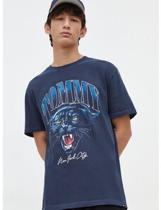 Βαμβακερό μπλουζάκι Tommy Jeans ανδρικά, χρώμα: ναυτικό μπλε