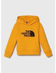 Παιδική μπλούζα The North Face χρώμα: κίτρινο, με κουκούλα