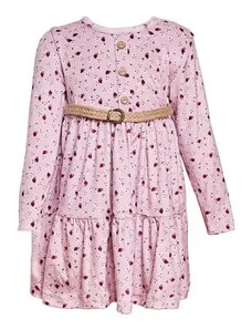 Restart Φόρεμα Βελούδινο Ροζ Λουλουδένιο για Κορίτσι 9484 9484
