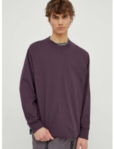 Βαμβακερή μπλούζα με μακριά μανίκια G-Star Raw χρώμα: μοβ