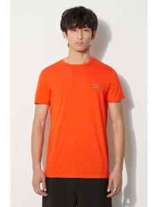 Βαμβακερό μπλουζάκι Lacoste ανδρικά, χρώμα πορτοκαλί TH6709-001.