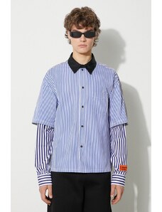 Βαμβακερό πουκάμισο Heron Preston Doublesleeves Stripes Shirt ανδρικό, HMGE003F23FAB0014610