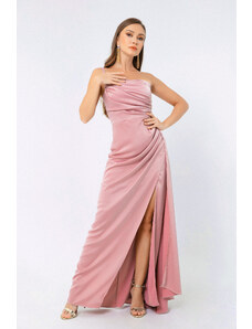 Lafaba Women's Powder One-Shoulder Satin Evening Dress & Prom Dress