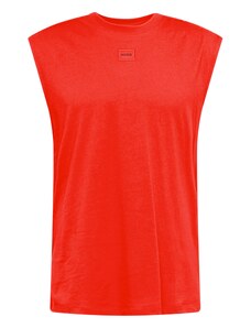 HUGO Red Μπλουζάκι 'Dankto241' πορτοκαλοκόκκινο / μαύρο