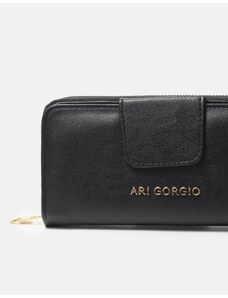 ARI GORGIO Διπλό πορτοφόλι μονόχρωμο με πολλαπλές θήκες Μαύρο